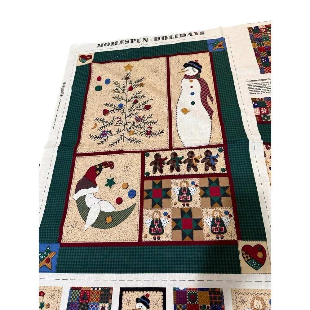 Cranston Homespun Holidays Christmas Cut Sew Fabric Panel Stockings Quilt